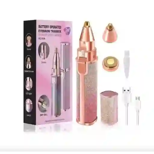Depiladora Eléctrica 2 En 1 Para Cejas, Boca, Nariz Y Axilas Color Rosa