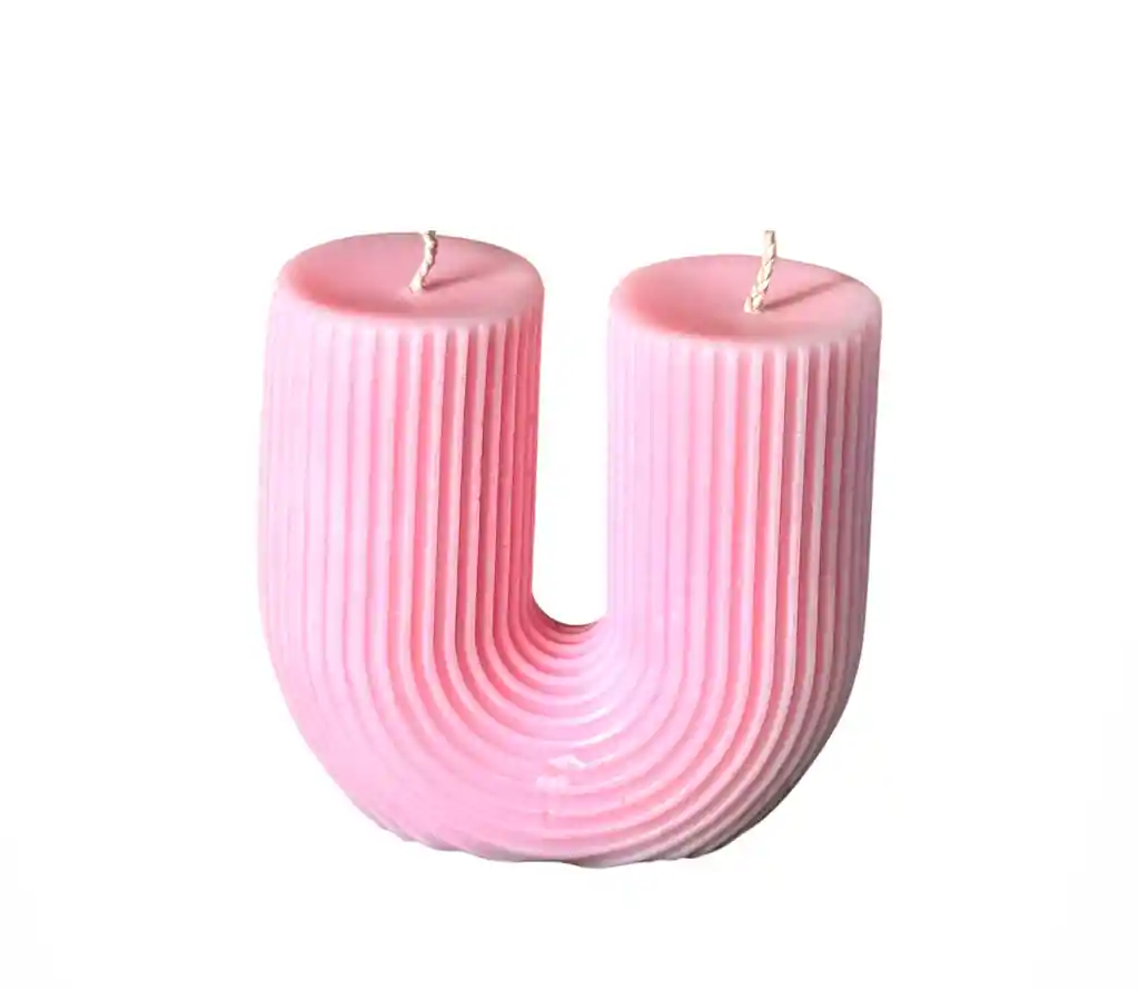 Velas Aromáticas En U Rosa