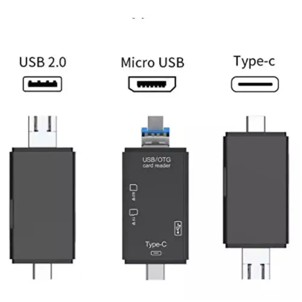 Adaptador Lector De Tarjetas Usb A/tipo C 6 En 1 Otg Andr/pc
