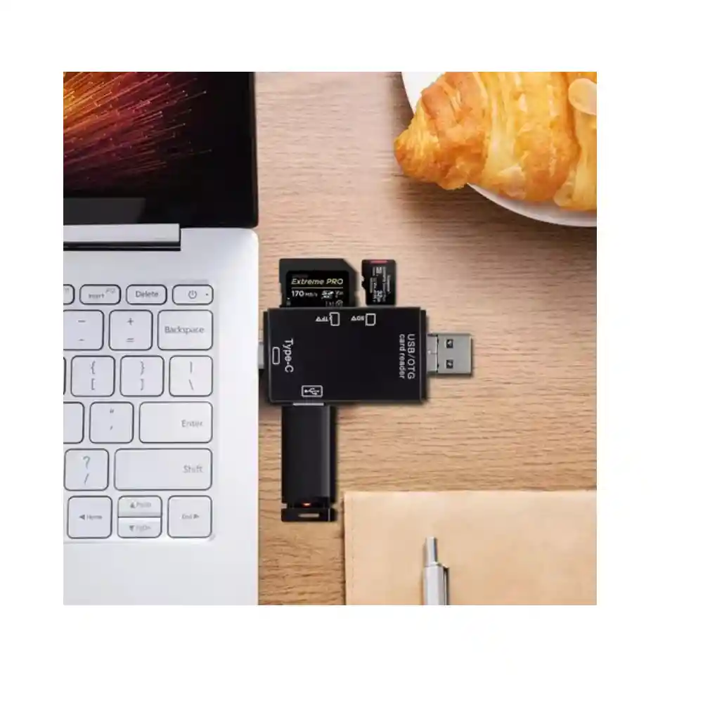 Adaptador Lector De Tarjetas Usb A/tipo C 6 En 1 Otg Andr/pc