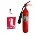 Extintor Co2 Hierro Con Base De Pared Y Señalizacion De 5lbs