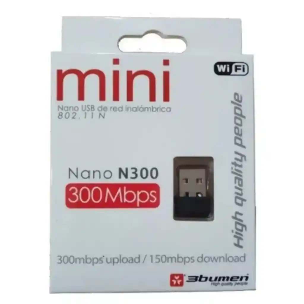 Adaptador Tarjeta Inalámbrica Usb 300 Mbps Nano N300 3bumen
