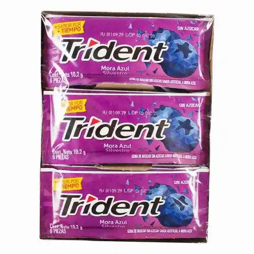 Chicle Trident Mora Azul X18