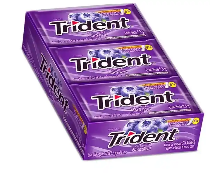 Chicle Trident Mora Azul X18