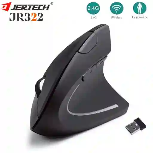 Mouse Inalambrico Vertical Ergonomico Recargable Jr322 Jertech