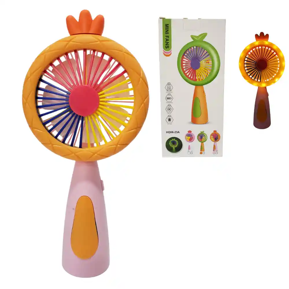 Ventilador Led De Mano Portatil Forma Fruta