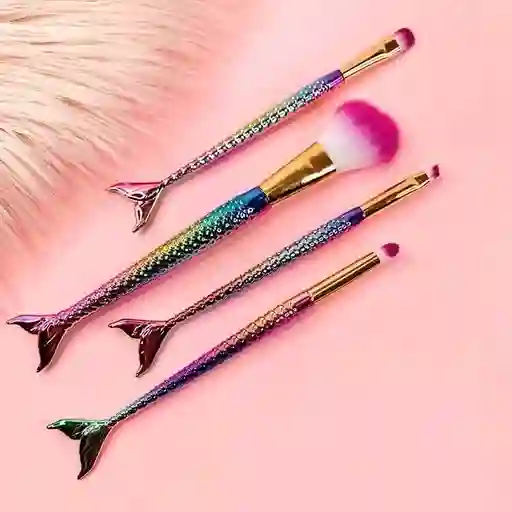 Set De Brochas Cola Sirena X4 Piezas