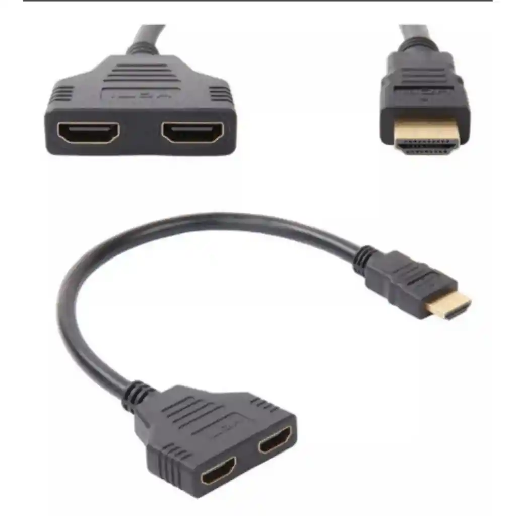 Cable Convertidor Hdmi Macho A 2 Hembra Splitter Monitor Tv