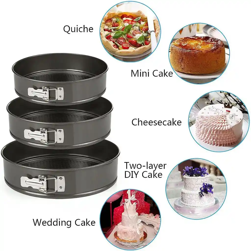 Utensilios De Cocina Moldes Pasteles Pasteleria Reposteria Juego 3 Redondos