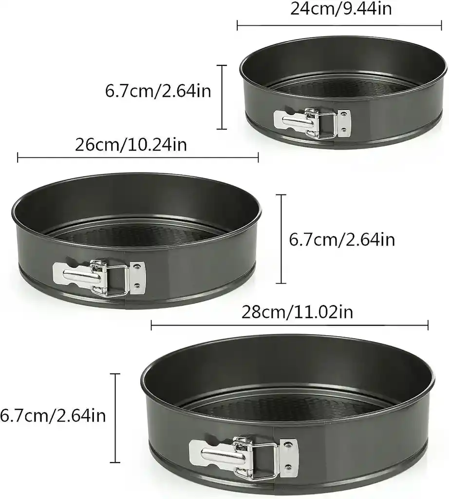 Utensilios De Cocina Moldes Pasteles Pasteleria Reposteria Juego 3 Redondos