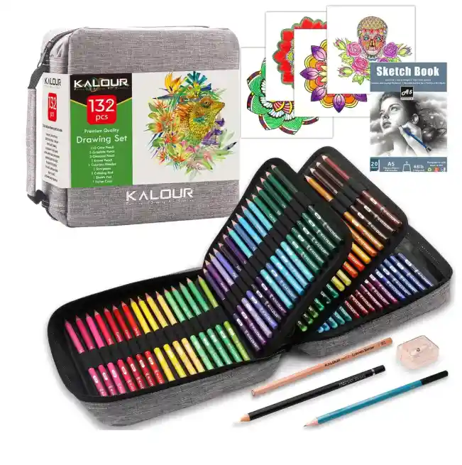 Cartuchera Con Colores Kalour 130 Piezas