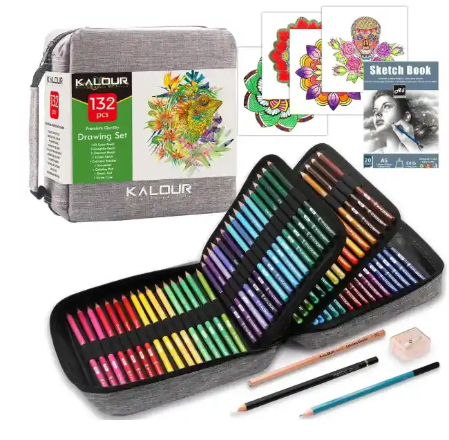 Cartuchera Con Colores Kalour 130 Piezas