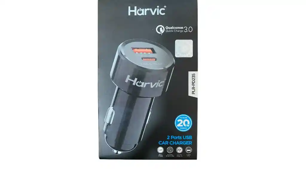 Harvic Cargador Carro 2usb 3a