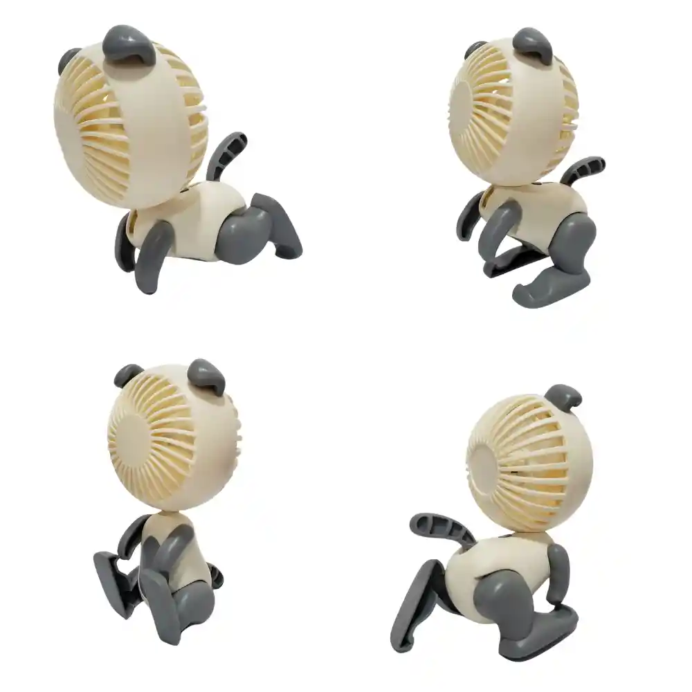 Mini Ventilador Forma De Cachorro Con Soporte Para Celular