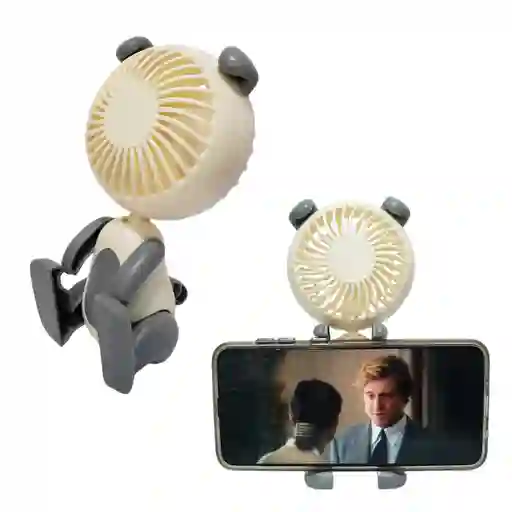 Mini Ventilador Forma De Cachorro Con Soporte Para Celular