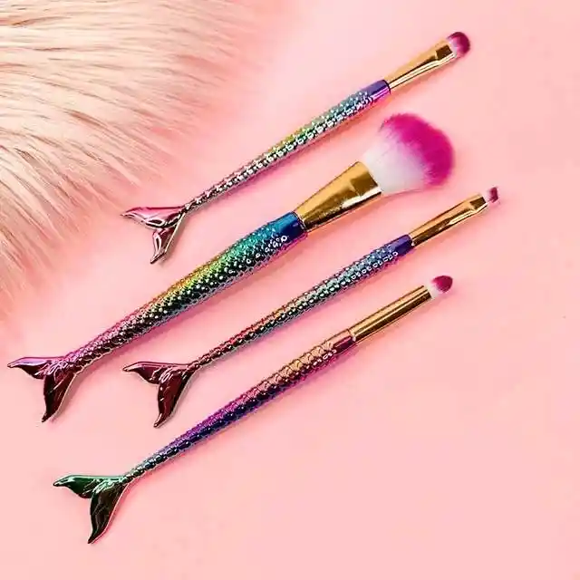 Set De Brochas Cola Sirena X4 Piezas