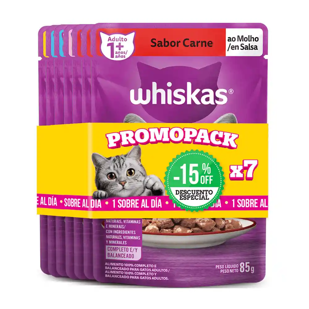 Whiskas Alimento Húmedo Para Gato Promo Pack X 7