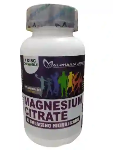 Citrato De Magnesio Con Colageno Hidrolizado Y Vitamina D3 X 400 Mg 60 Discos Alphanaturals