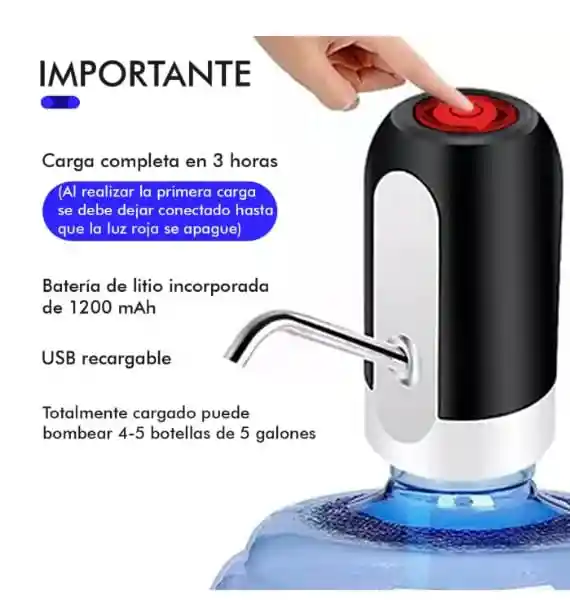 Dispensador De Agua Eléctrico Recargable Portatil
