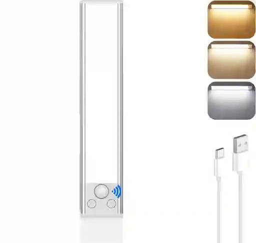 Lampara Luz Inalambrica Led Magnetica Gabinete 2000mah Recargable Detector De Movimiento