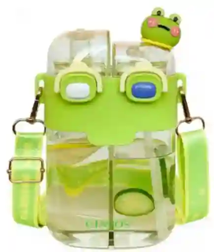 Botella Agua Doble Botilito Silicona Duo Termo Pitillo Niños