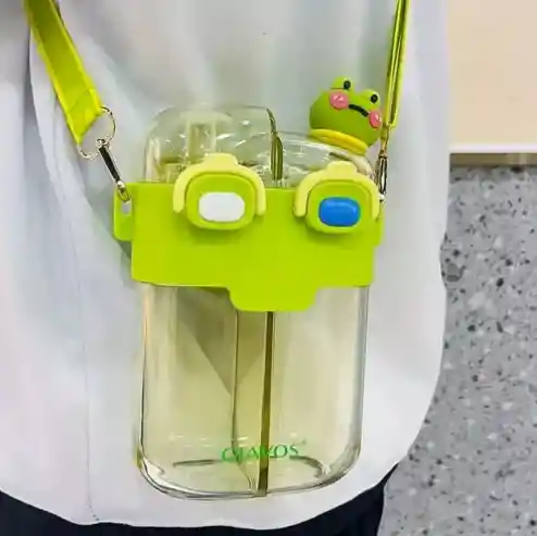 Botella Agua Doble Botilito Silicona Duo Termo Pitillo Niños