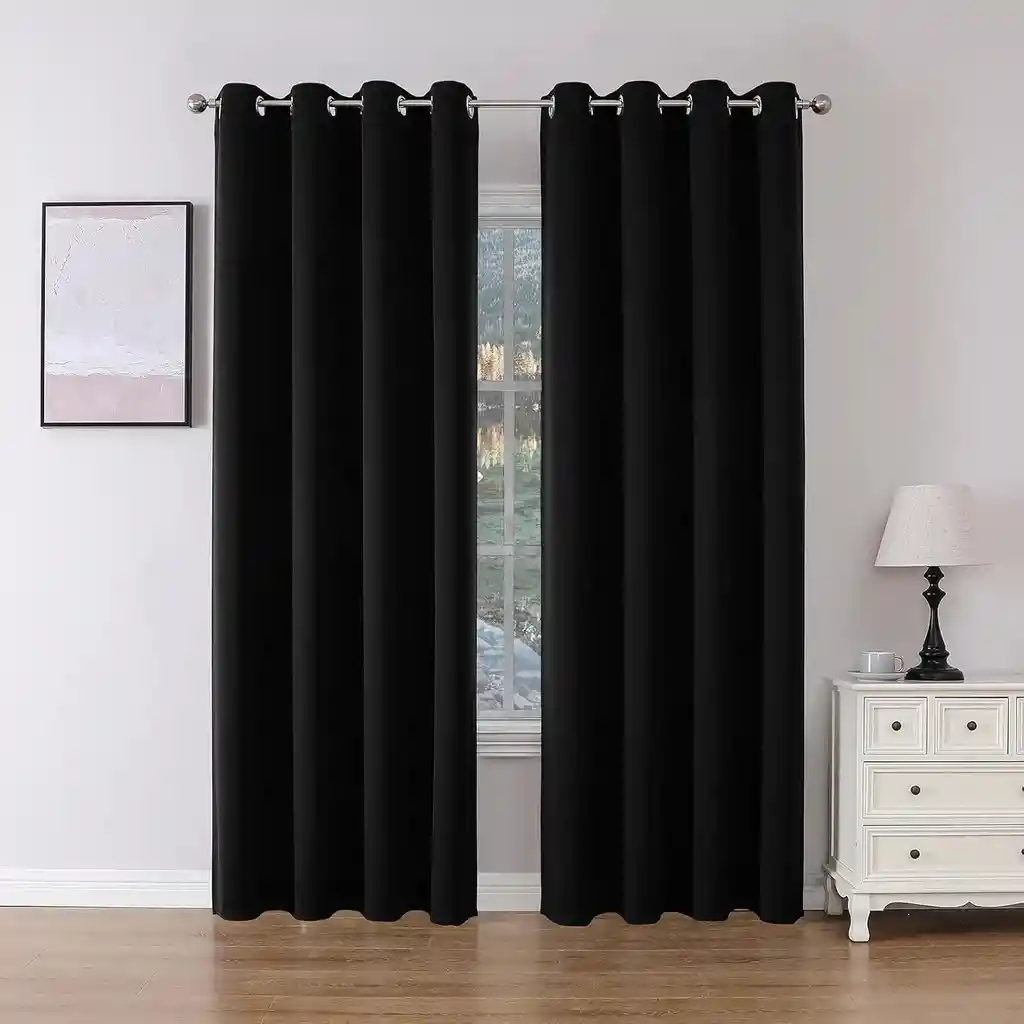 Cortinas Opacas X2- 213.36cm Alto X 132cm Ancho Aislamiento Termico Oscurecimiento