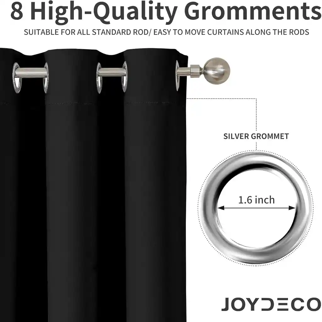 Cortinas Opacas X2- 213.36cm Alto X 132cm Ancho Aislamiento Termico Oscurecimiento