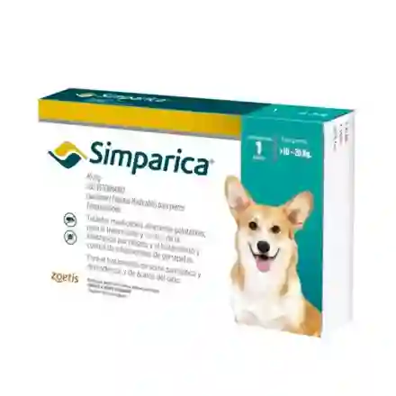 Simparica Perros 40mg 10 A 20 Kg - 1 Tableta