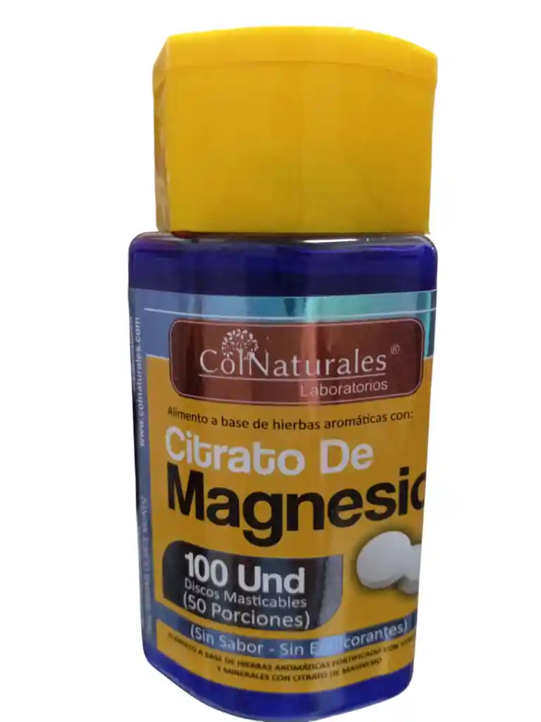 Citrato De Magnesio X 100 Und. Discos Masticables Colnaturales