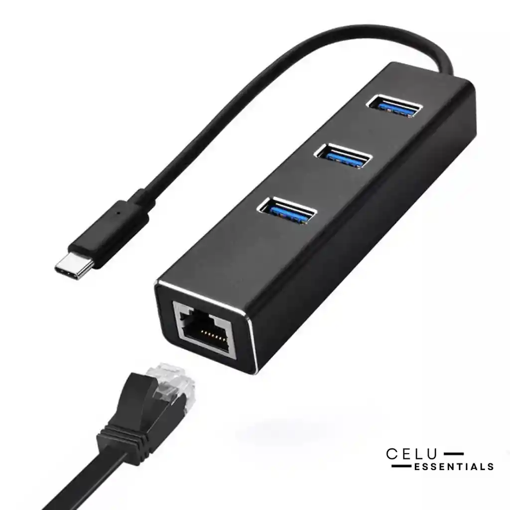 Adaptador Usb C A Ethernet Rj45 Y 3 Usb