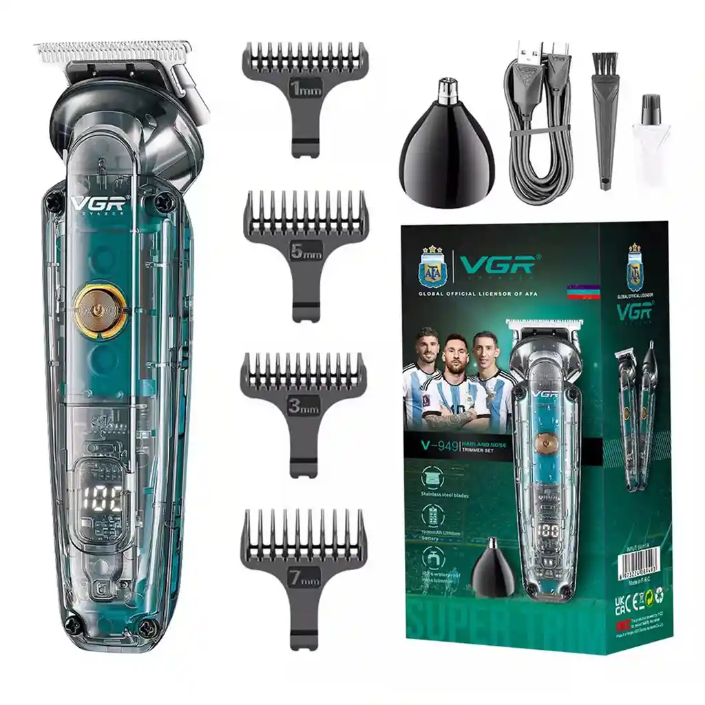 Máquina Cortadora De Cabello, Corporal, Bigote, Barba, Axilas, Piernas, Recargable Vgr Original V 949 - Messi