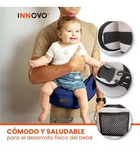 Cargador Ergonómico Azul Oscuro Canguro Cintura Para Bebés Innovo