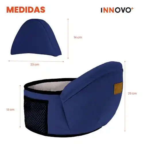 Cargador Ergonómico Azul Oscuro Canguro Cintura Para Bebés Innovo