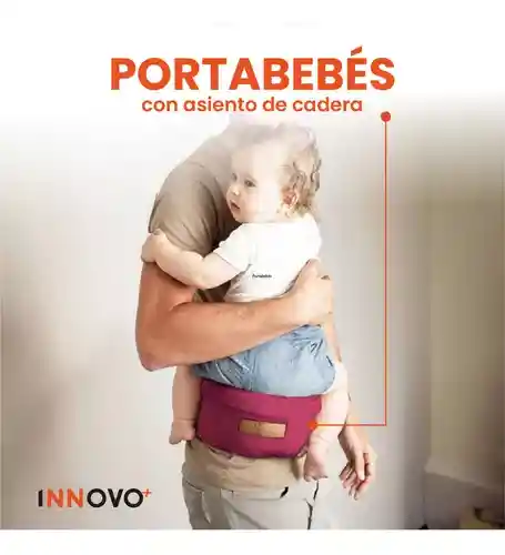Cargador Canguro Ergonómico Para Bebes Niños De 0 A 4 Años Vinotinto Innovo
