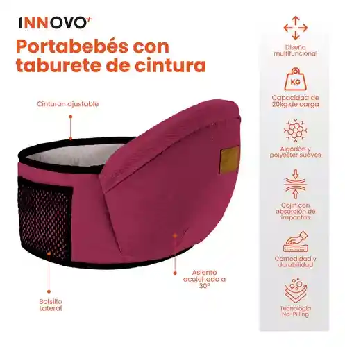 Cargador Canguro Ergonómico Para Bebes Niños De 0 A 4 Años Vinotinto Innovo