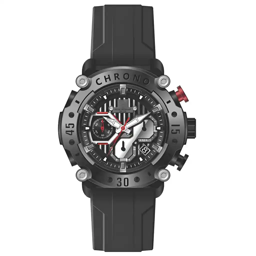 Reloj G-force H4056g Cronografo Funcional Goma + Estuche
