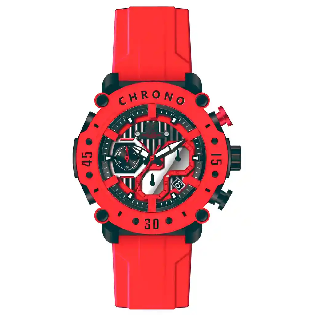 Reloj G-force H4056g Cronografo Funcional Goma + Estuche
