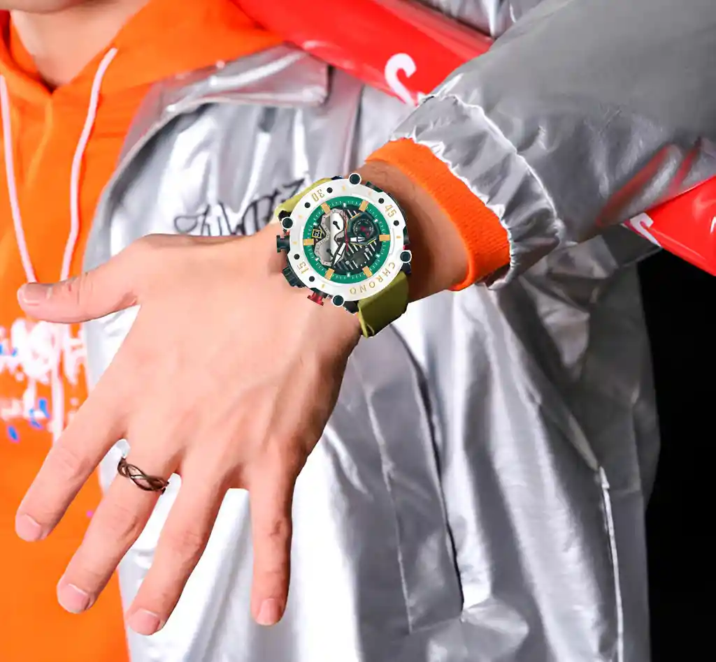 Reloj G-force H4056g Cronografo Funcional Goma + Estuche