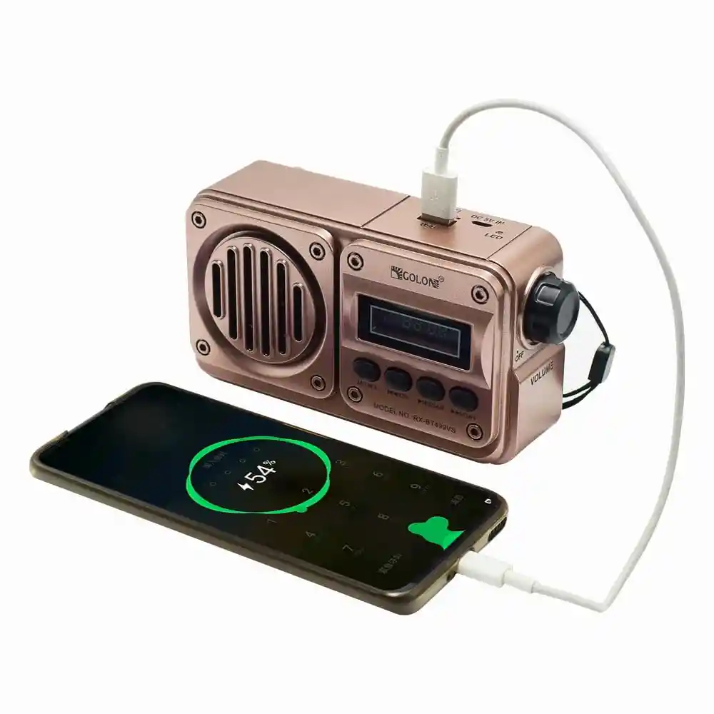 Radio Diseño Antiguo Recargable Fm, Bluetooth, Usb, Sd, Power Bank, Digital Con Panel Solar - Colón