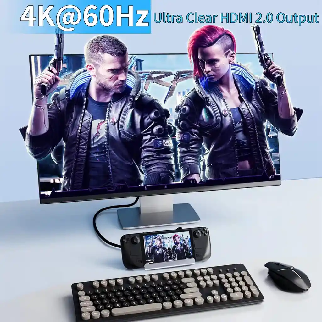 Base Acoplamiento Steam Deck 6en1 Puertos Hdmi Usb A X3 3.0 Usb C 100w