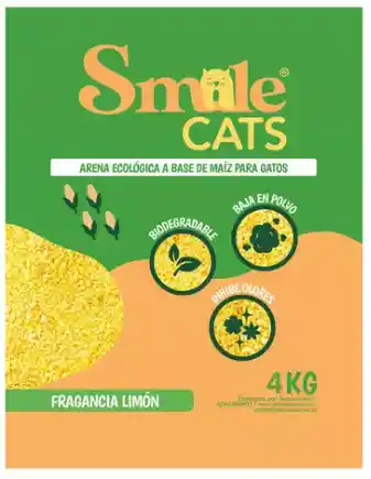 Arena De Maiz Smile Cats Fragancia Limon 4kg