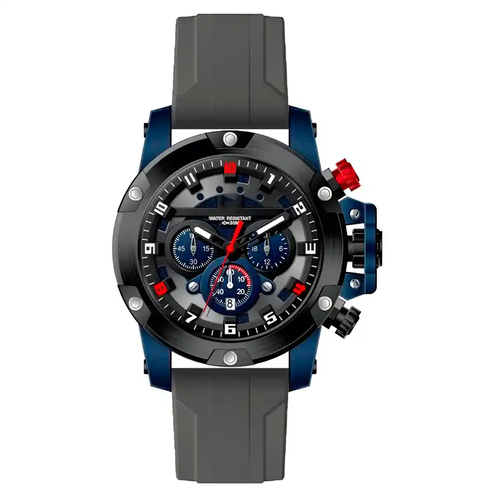 Reloj G-force H3958g Cronografo Funcional Goma + Estuche