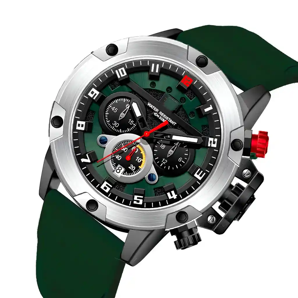 Reloj G-force H3958g Cronografo Funcional Goma + Estuche