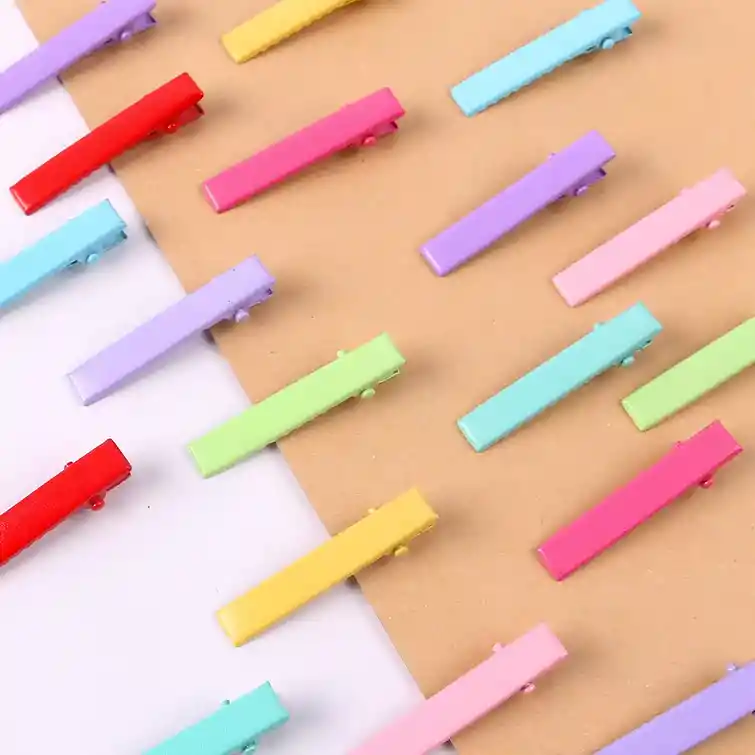 20 Piezas Pinzas Para El Cabello De Cocodrilo Coloridas, Horquilla De 40mm, Horquilla Para Dientes, Accesorios De Ajuste En Blanco Para Fabricación De Joyas, Cabello Diy