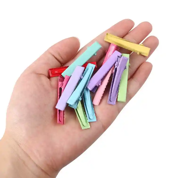 20 Piezas Pinzas Para El Cabello De Cocodrilo Coloridas, Horquilla De 40mm, Horquilla Para Dientes, Accesorios De Ajuste En Blanco Para Fabricación De Joyas, Cabello Diy