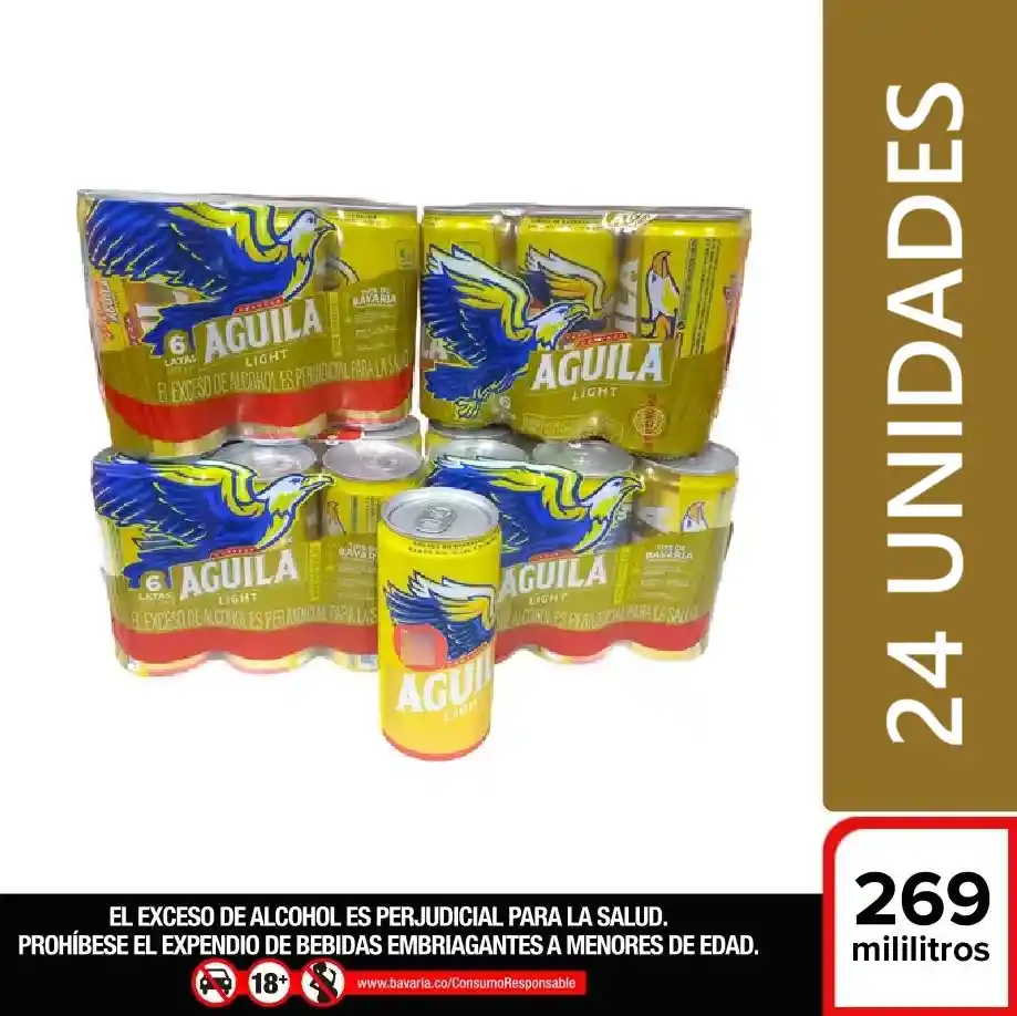 Cerveza Aguila Light Lata 269 Ml 24und