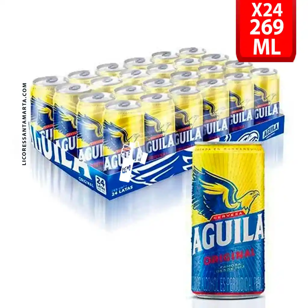 Cerveza Aguila Original Lata 24 Piezas 269ml Paca