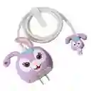 Kit Completo Protector De Cable + Protector De Cargador Iphone 18w/20w. Modelo: Stella Rabbit (disney)