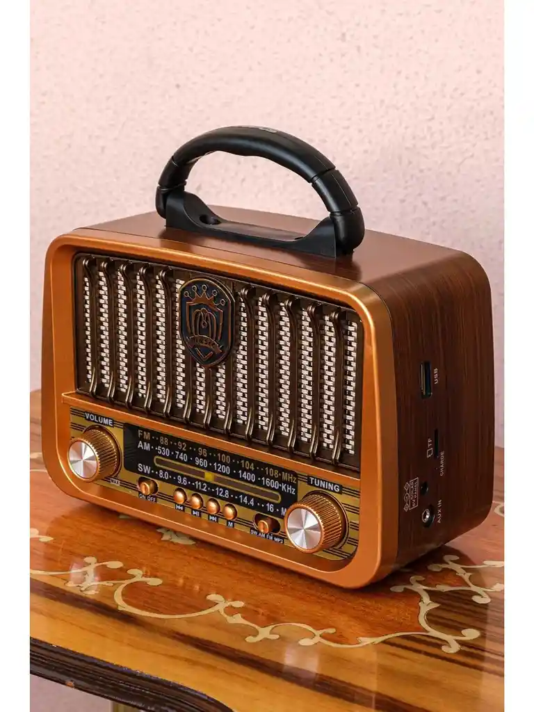 Radio Diseño Antiguo Recargable Am, Fm, Sw Bluetooth, Usb, Sd, Power Bank - Milan Jx 209